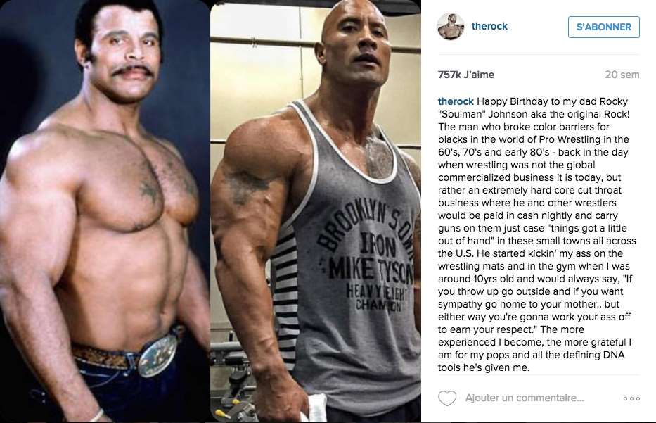 The rock and his father were both wrestlers. www.eremmel.com